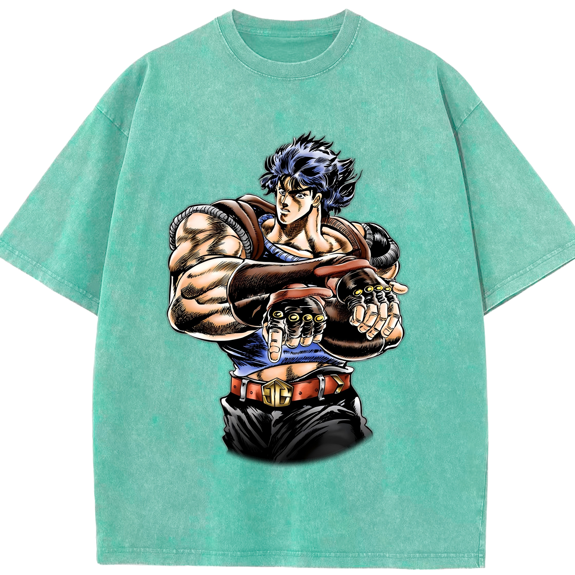 （画像用） ジョジョの奇妙な冒険 /ジョナサン?ジョースター JoJo's Bizarre Adventure Jonathan Joestar 綿100% ヴィンテージ風 半袖Tシャツ（フロントプリント）